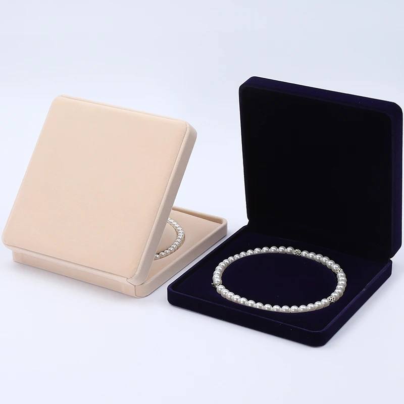 Cold macro custom custom logo wholesale jewelry packaging box Luxury velvet pearl necklace set jewelry box