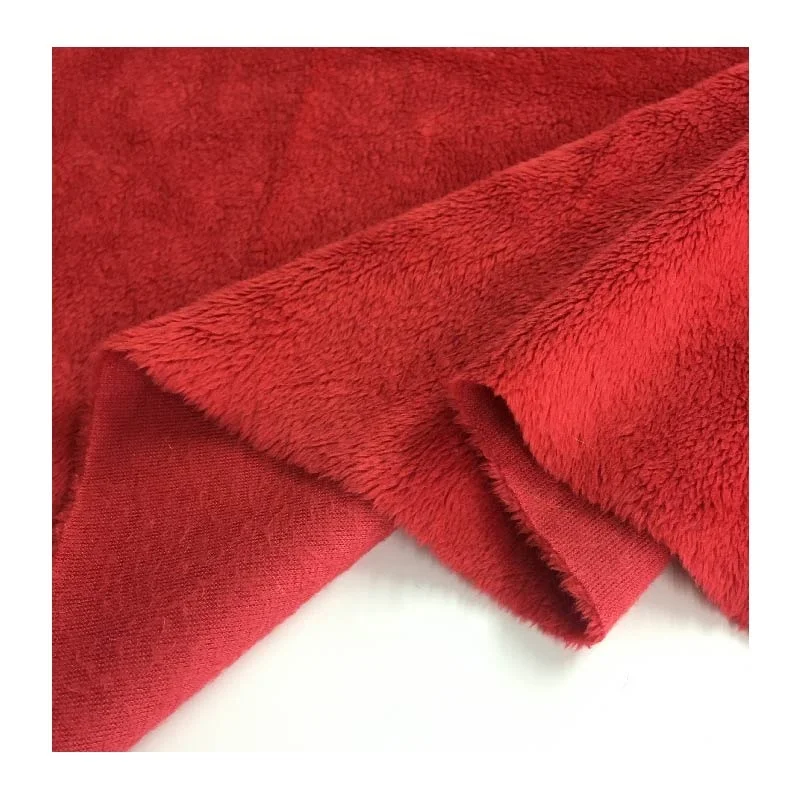 Polyester Red Micro Crystal Super Soft Minky EF Velboa Plush Toy Home Textiles Fabrics