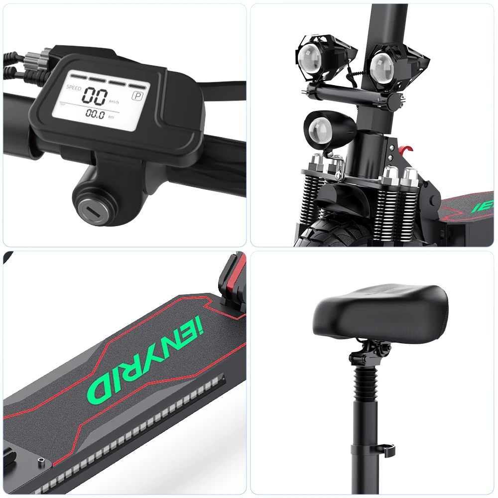 Китайский производитель скутеров iENYRID ES10, 2000 Вт, 49 км, складной двухмоторный Электрический скутер для взрослых