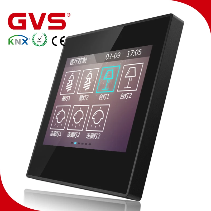 Professional KNX Manufacturer KNX/EIB GVS K-bus Touch Panel Home Building Automation Slim Type KNX Touch Screen 3.5' 5' 10.1'