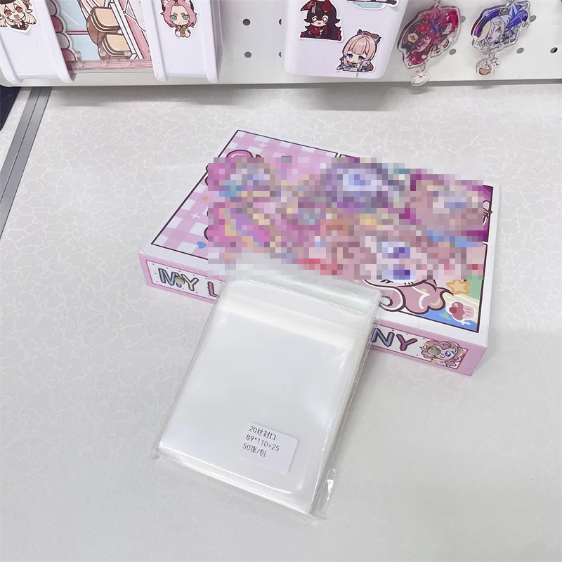 Wholesale 89*110 Card Film 20 Wire Flat Seal Width Durable Ultra Clear Polaroid Photos Cpp Self-Adhesive Badge Card Sleeve Bag