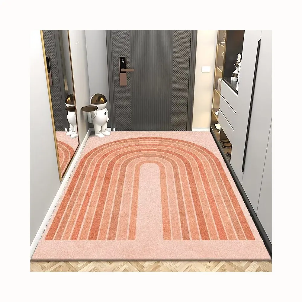 Pink cute pattern home decoration foyer door mat faux cashmere  environmentally friendly durable and machine washable door mat