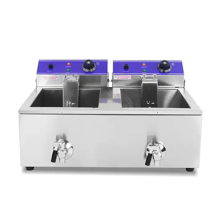 Stainless Steel Continuous Deep Fryer Pro Commercial Electric Frying Pan Station Machine for fast food restaurant