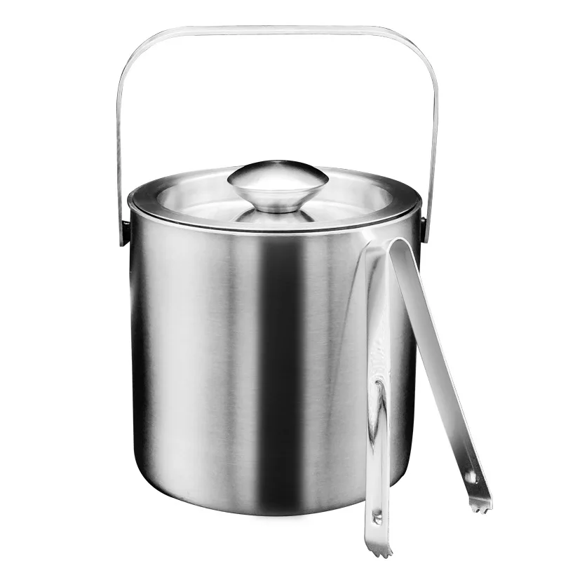 Cross-border Amazon double-layer insulation ice bucket red wine barrel champagne bucket bar KTV 304 stainless steel  ice bucket