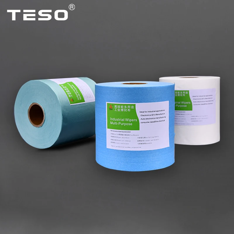 Blue Nonwoven Dust Free Cleaning Airlaid Paper Rolls Cleanroom Paper for Auto Wiping
