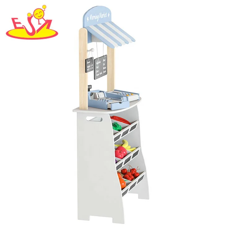 New Design Shopping Game Pretend Play Wooden Supermarket Toys For Kids W10A199