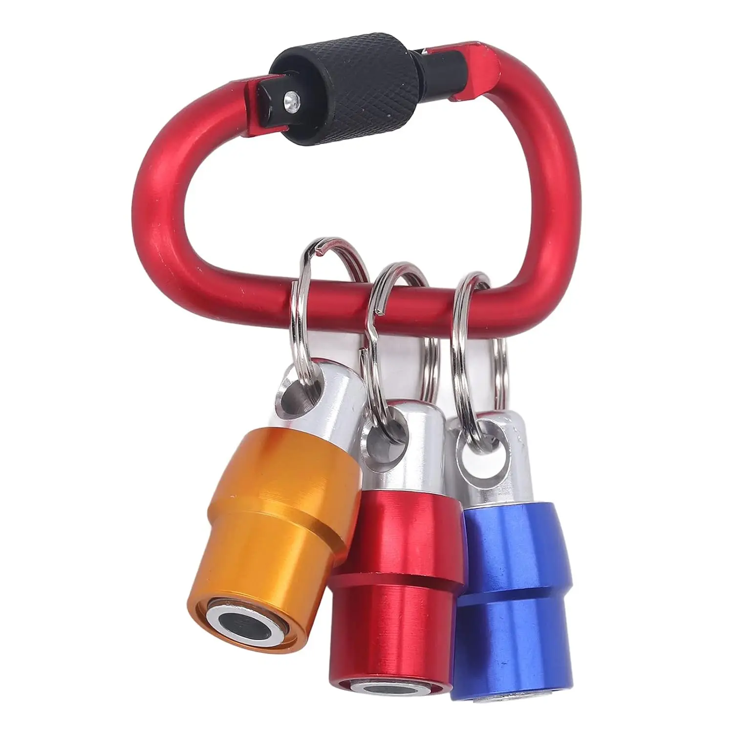 Portable Quick-Change Drill Bit Holder Extension Bar Keychain Screw Adapter Carabiner Bit Holder for Drill Bit