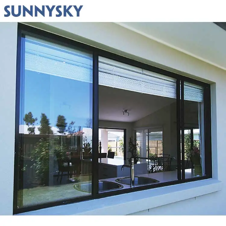 Sunnysky wholesale Hot Sale double glazed aluminium sliding windows with Lowe glass