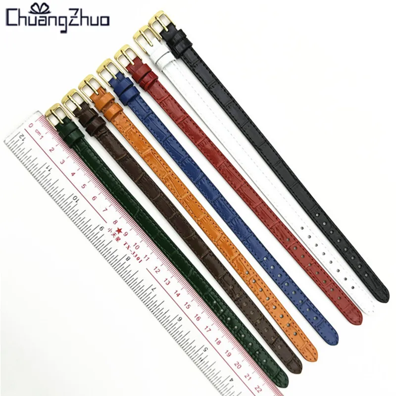 Simple Leather Bracelet with Light Gold Buckle Jewelry String Letter Classic Minimalist Leather Strap Accessories 8mm 10mm