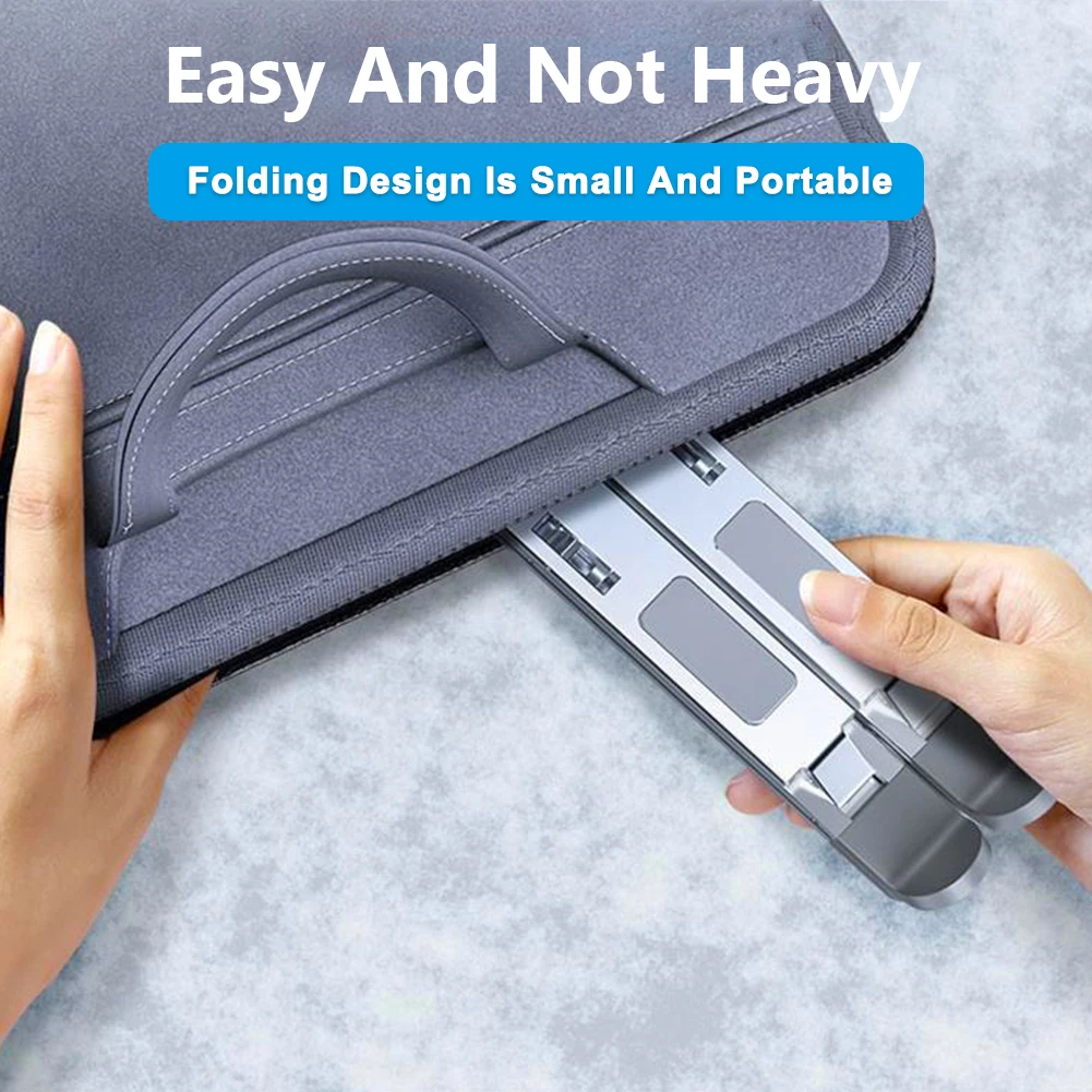 Widen Heavier Desk Notebook Holder Height Adjustable Double Layer Portable Folding Aluminium Laptop Stand