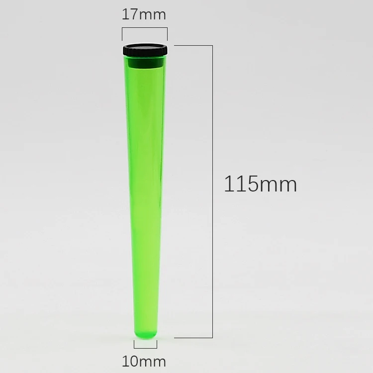 Custom 115mm Colorful Child Resistant Conical Plastic Packaging Container Plastic Cone Tube