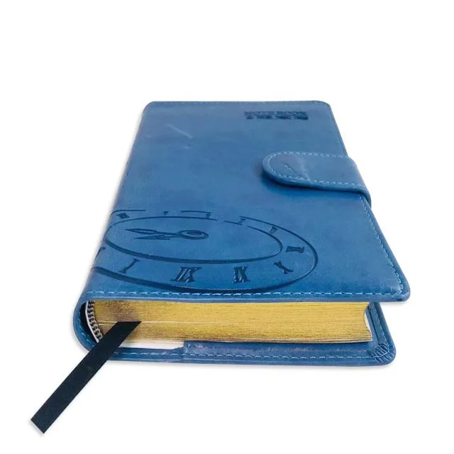 Custom logo high quality pu leather A5 A6 B6 daily agenda planner gilded edges thick pages notebook