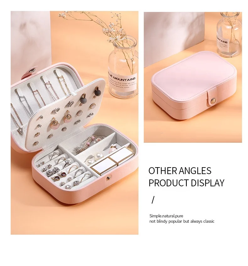 Custom Wholesale Earring Ring Luxury Display Necklace Jewelry Case Organizer Girls Travel PU