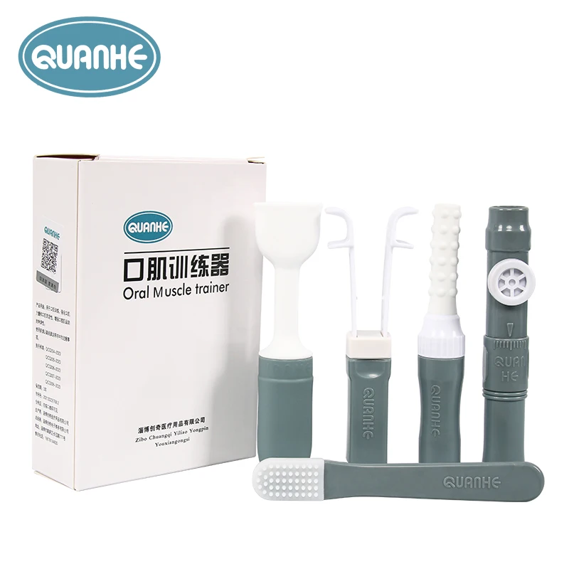 Tongue and lip muscle trainer children tongue aspirator five piece set tongue pulling   trainer swallowing rehabilitation tool