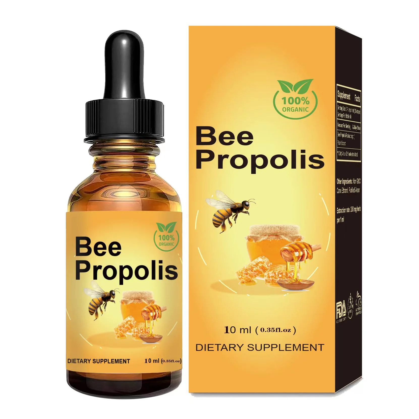 Private Label Organic Propolis Bee Propolis Liquid Drops Green  Propolis Drops Liquid