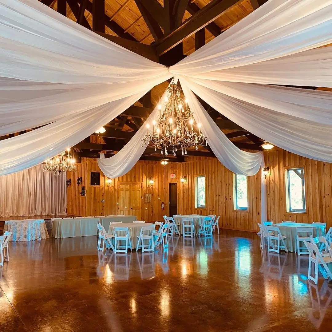 Hot Selling good-looking Elegant White drape For Wedding Decoration Sheer Chiffon Ceiling Drapes