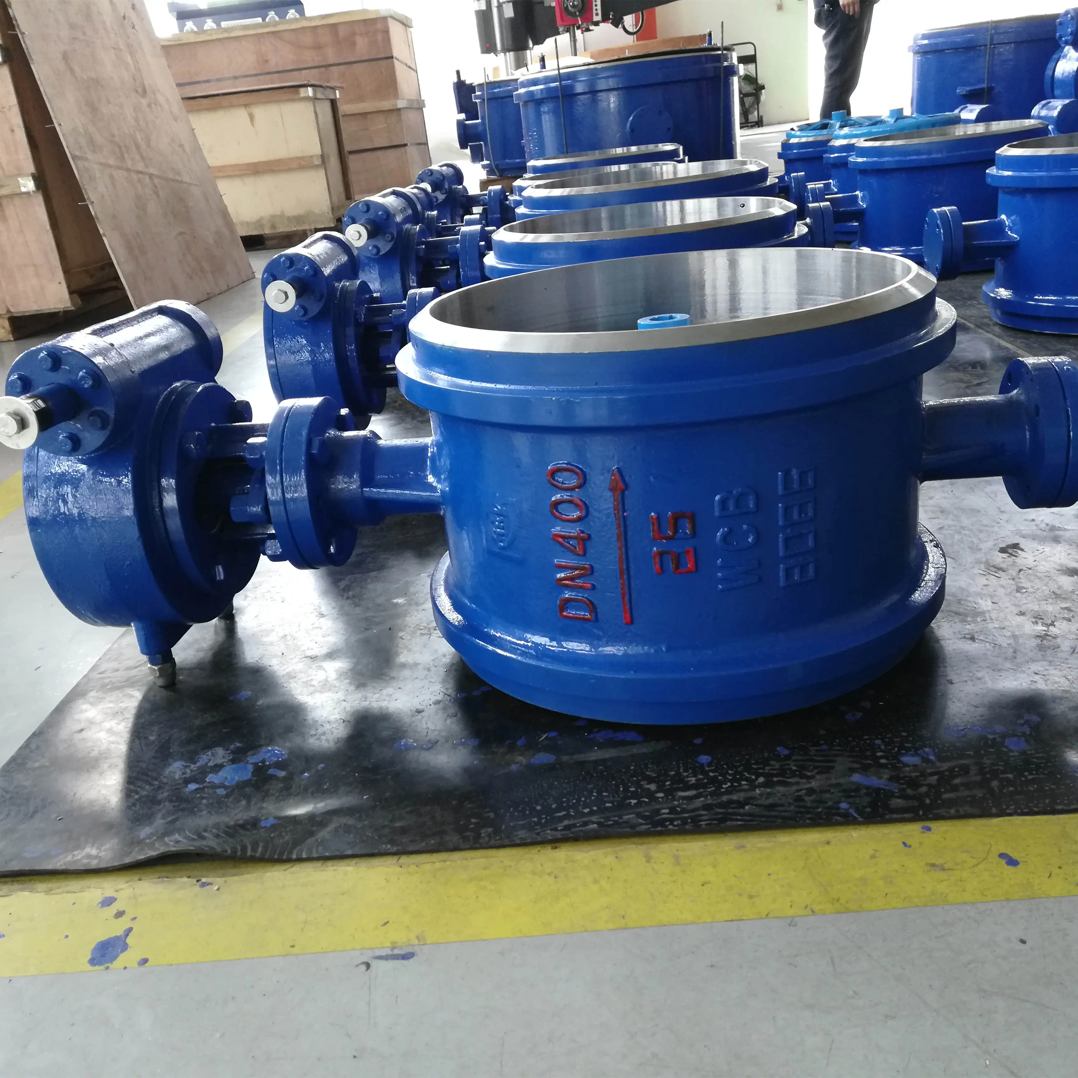 DN600 PN25 Double Triple Eccentric Cast Iron Steel Welded End Butterfly Valve Hard Seal