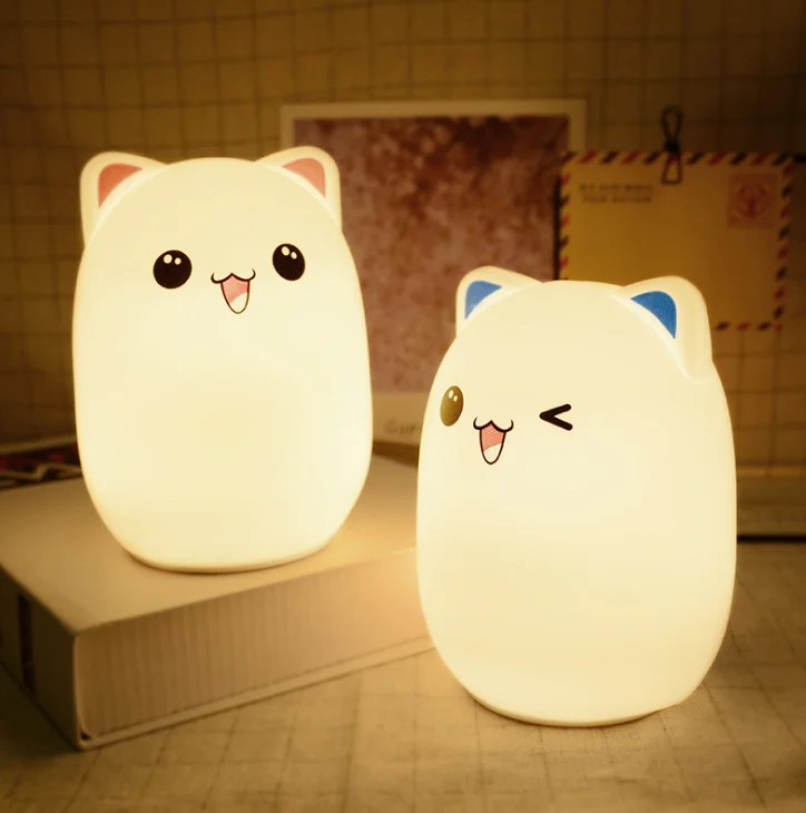 Colorful  baby remote control RGB touch table lamp pet small bear cute animal silicone kids children night light