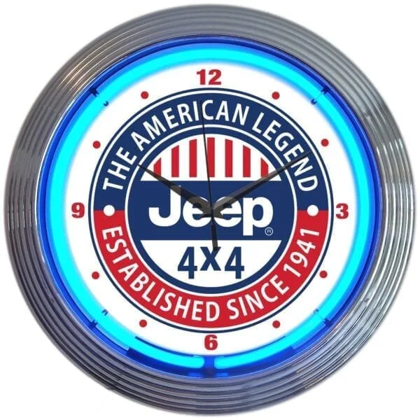 China suppliers drop shipping custom neon lights sign advertising wall custom neon clock Jeep glass neon wall clock