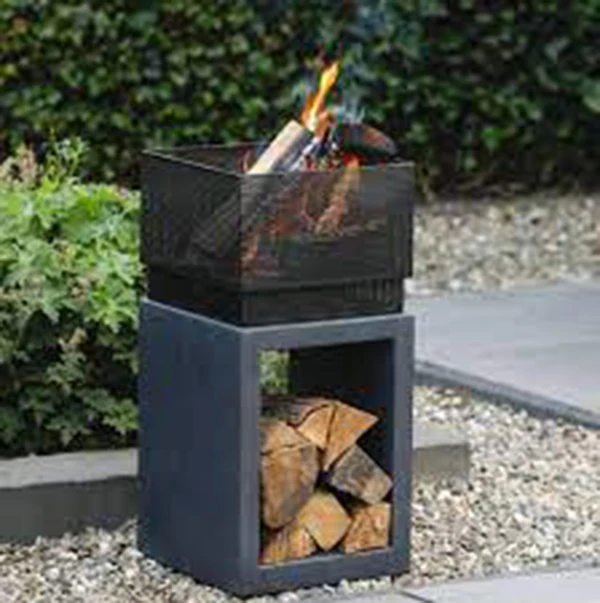 Outdoor Fire Pond Square Table Backyard Patio Garden Stove Metal Wood Burning Fire Cellar Sparks