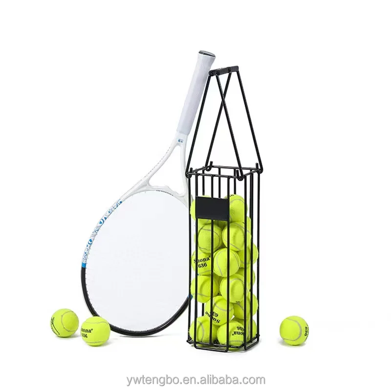 Portable Tennis Ball Hopper Basket Pickleball Tennis Ball Collector  Pickup Retriever with Handle Tennis Basket