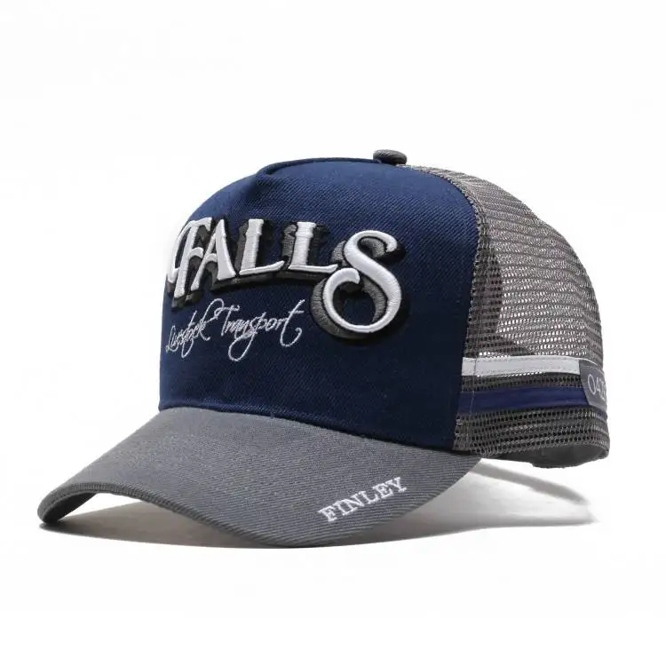 Custom Bulk Australian Quality 5 Panel High Profile Structured Cap Gorras Mesh Trucker Hat with 3D embroidered logo