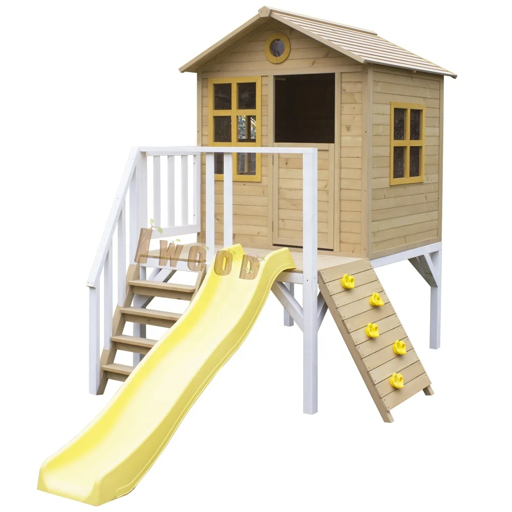 kids children outdoor playhouse with slide house playhouse