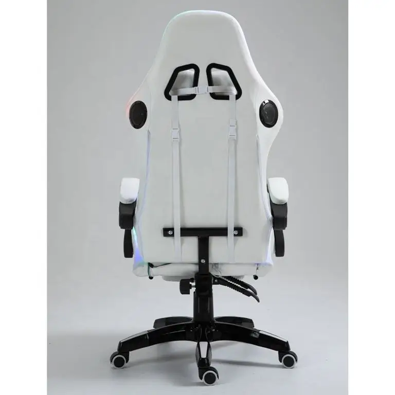 Pink led rgb computer PC game chair gaming pu leather silla gamer massage racing gaming chair with lights and speakers