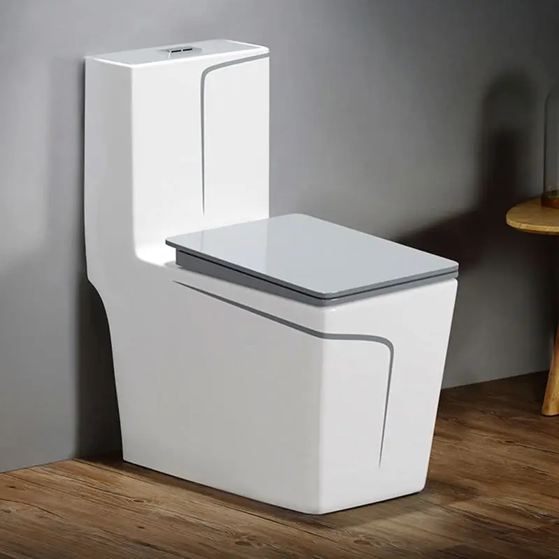 Blue Color Bathroom Ceramic Toilet One Piece Gray Gold Color Design Siphon/Wash Down Toilet Bowl