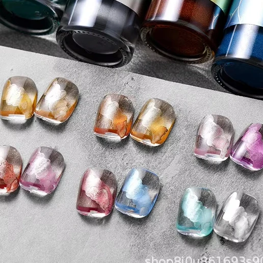 High quality metal paint water-based nail polish bright full fast air drying 12 color nail paint nail polish