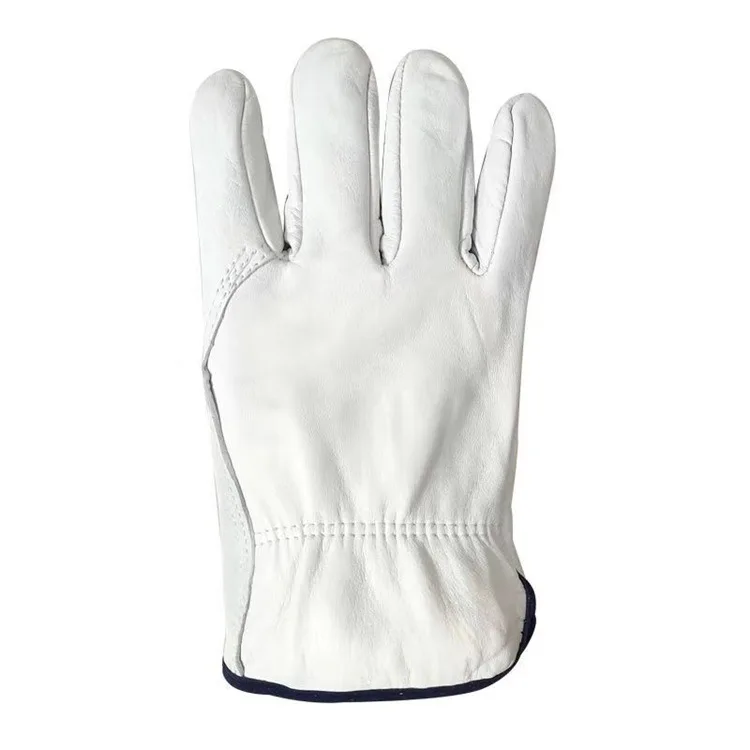 Grain Goat Leather Wing Thumb Gardening  White Yellow Driving Truck Worker 10 Inch Cowhide Leather Driver Gloves