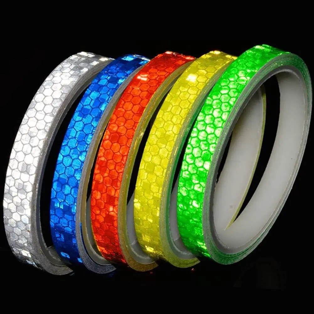 MANCAI 2.5cm*3m Multi-Color PVC Arrow Reflective Adhesive Tape, Reflective Safety Tape/Sticker for Bike Motorcycle Truck