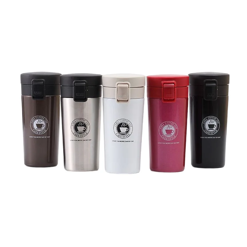 New bouncing Lid stainless steel thermal insulation Gradient double wall vacuum oem portable travel coffee mugs