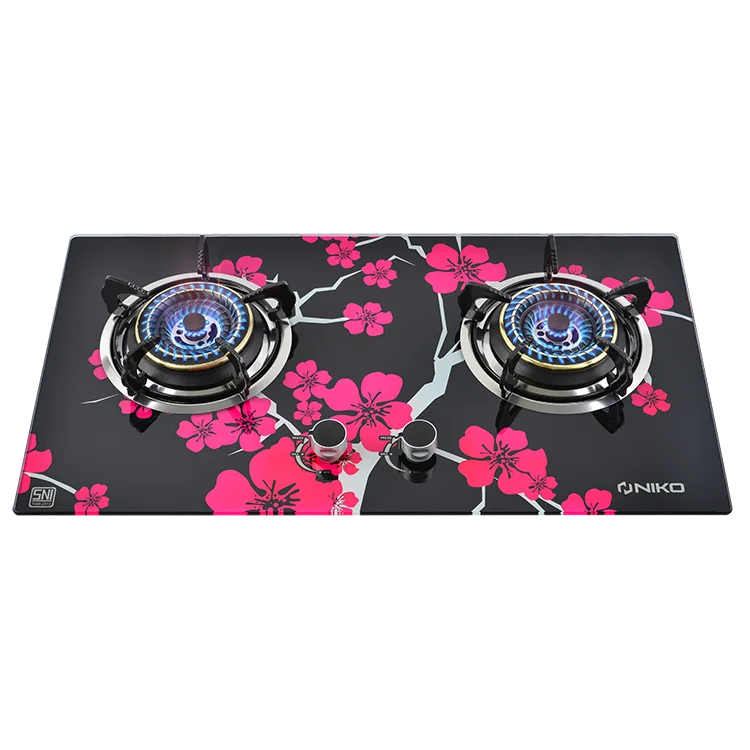 Wholesale 2 gas burners custom colored tempered glass gas stoves