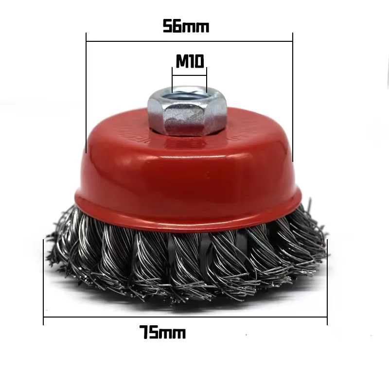 twisted cup brush stainless/brass coated steel cup wire brush