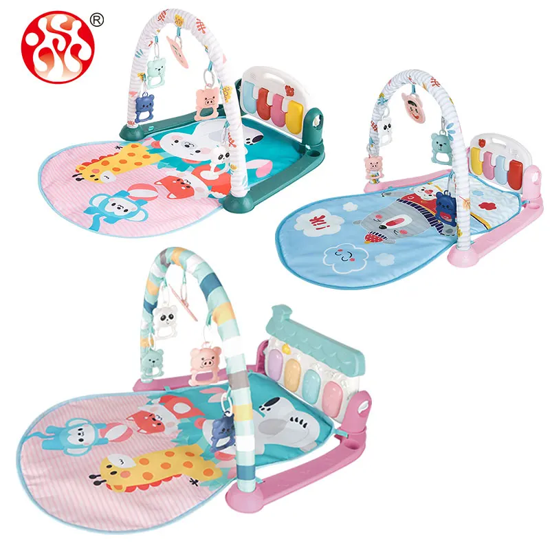 Eco-Friendly Non-Toxic Kids Toys Soft Infant Musical Playmat Baby Activity Play Gym Piano Mat With Light and Music
