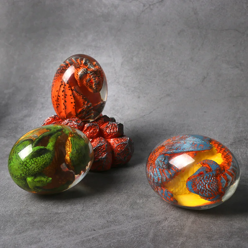 Amazon New Arrivals Game of Thrones Glowing Lava Dragon Eggs Hobbit Harry Potter Dinosaur Egg Souvenir Resin
