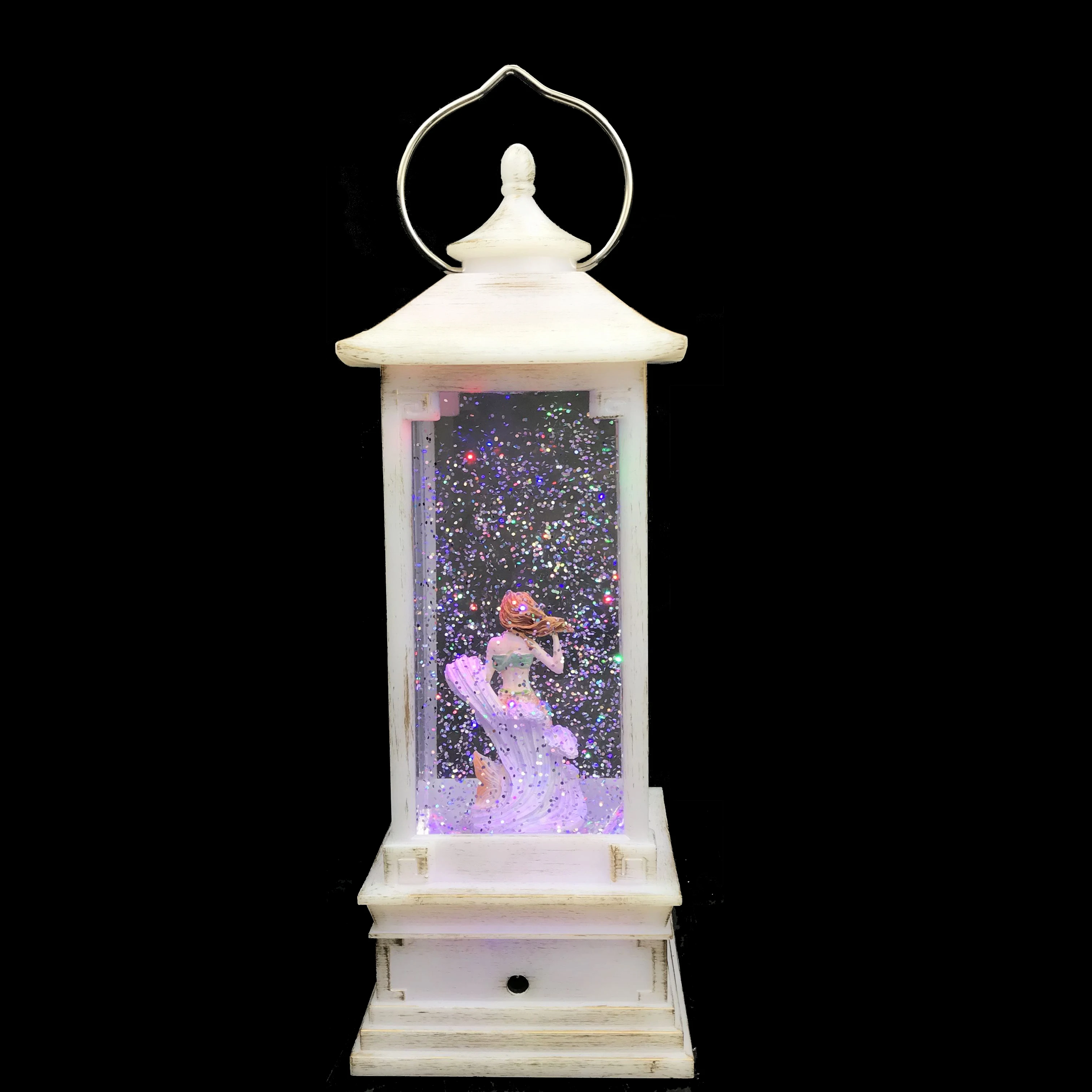 battery operated custom snow globe lighted glitter plastic high quality Ocean series new home decoration