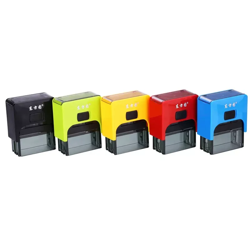 Best price portable 38*14mm rubber Stamp printer office self-inking stamp for Textile pre-inked flash stamp holder.