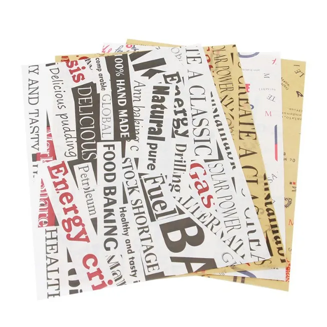 Custom Printing Disposable Greaseproof Paper Burger Paper Sandwich Paper