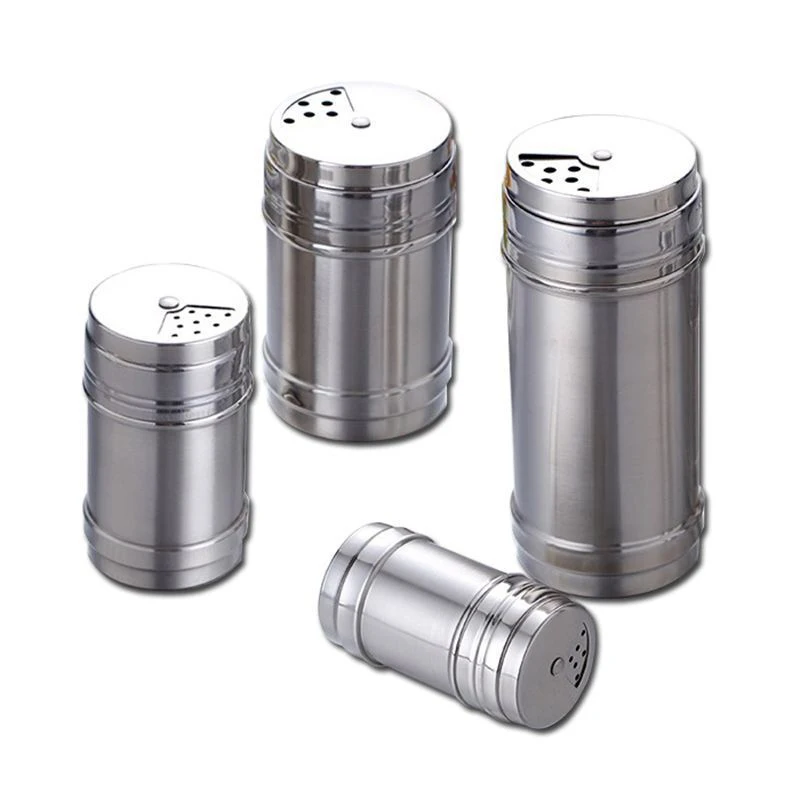 201 household stainless steel pepper powder seasoning bottle seasoning jar rotating porous with cover thickened barbecue