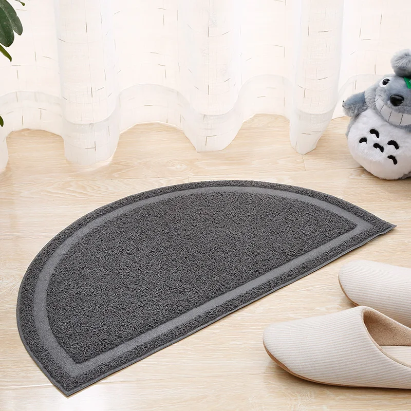High quality anti slip waterproof large pet pvc coil trapper toilet mat pet cat litter mats cat litter trapping mats