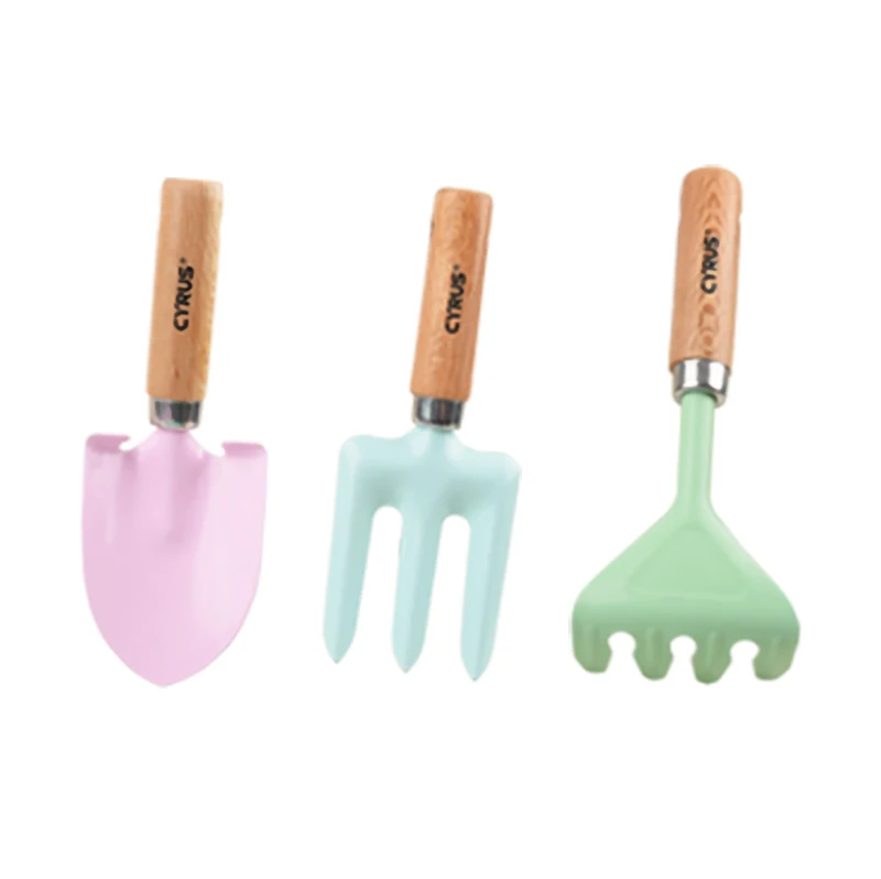 On Sale Wooden Handles Shovel Rake Hoe Flower Gardening Children Tool Set