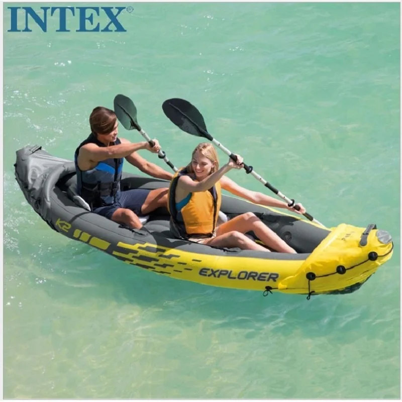 Intex 68307 Inflatable Fishing Boat Kayak Explore K2 Canoe Kayak 2 Man Kayak