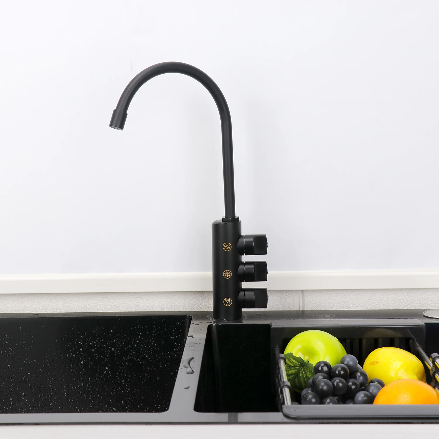 3 Way Soda Water Filter Tap Alkaline Water Still Chiller 3-in-1 Kitchen Sink Mixer Tap