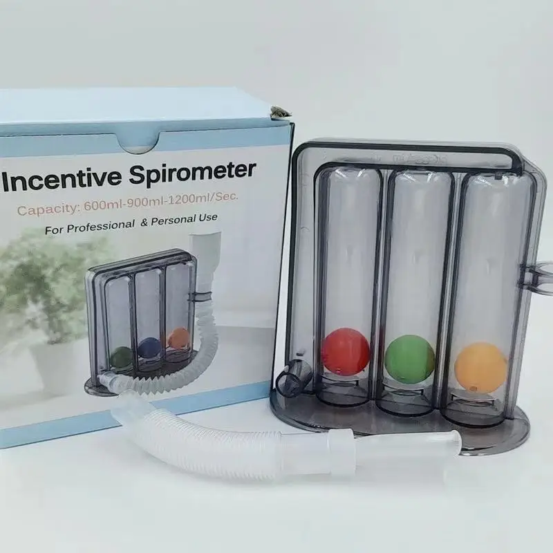 Трёхшаровой тренажер для глубокого дыхания легких Спирометр реабилитации и тренировок