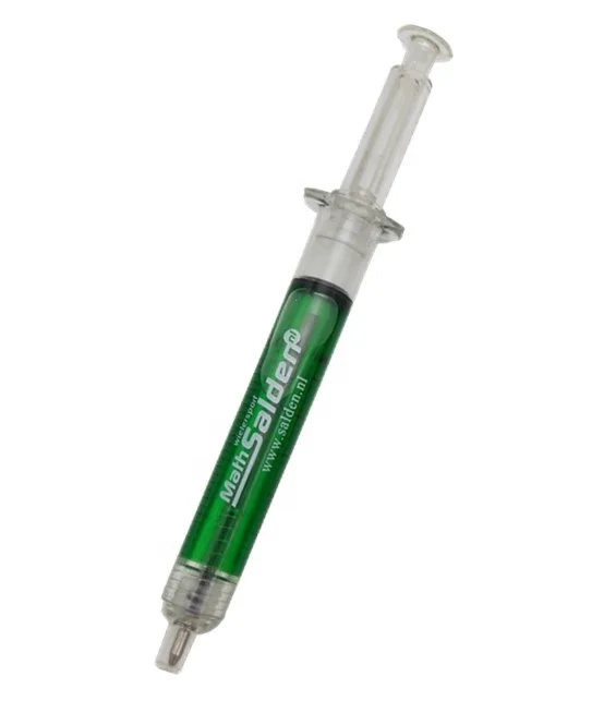 Novelty Retractable Jumbo plastic big syringe ballpoint pen injection custom LOGO