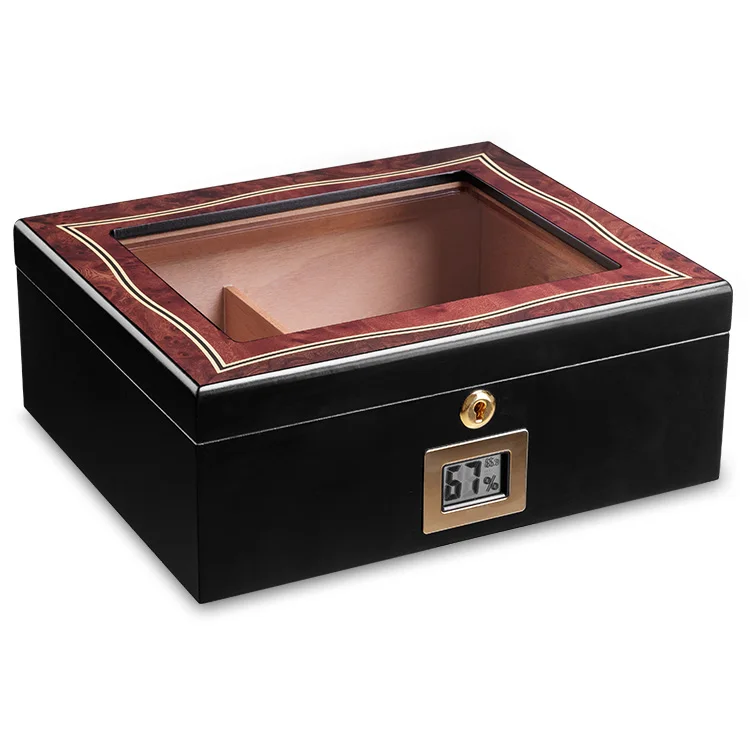 L  Cedar wooden cigar box with hygrometer humidifier humidor custom cigar boxes with logo packaging cigar boxes for stores