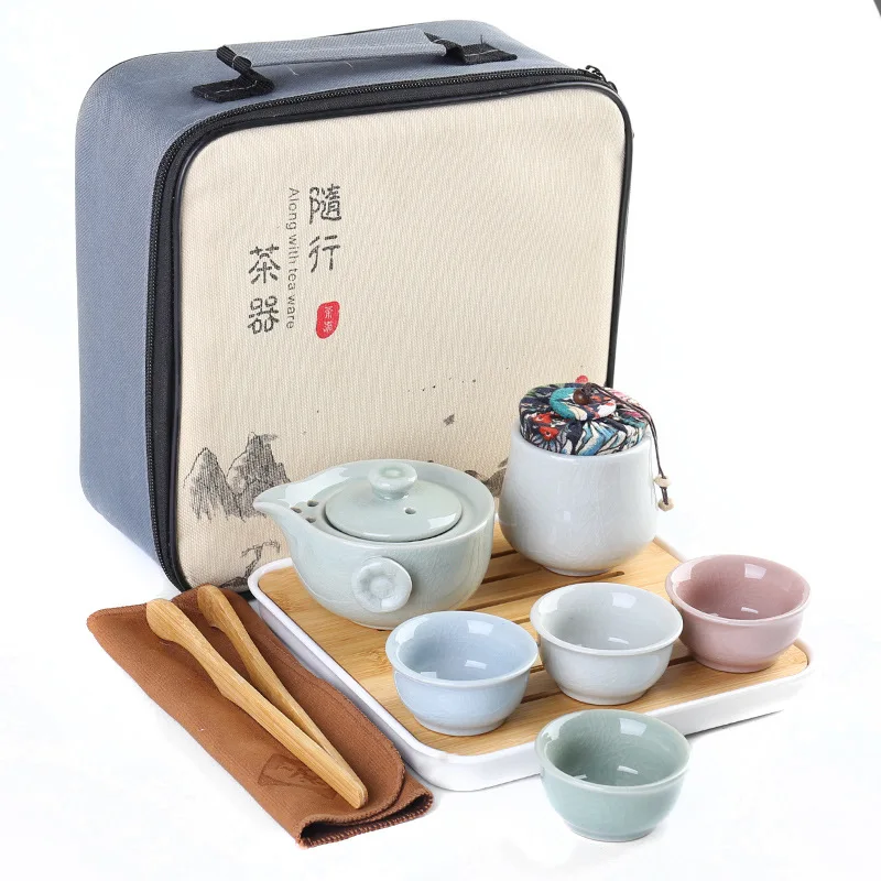 Portable Travel Cup And Pot Tea Set Ceramic Office Business Gifts