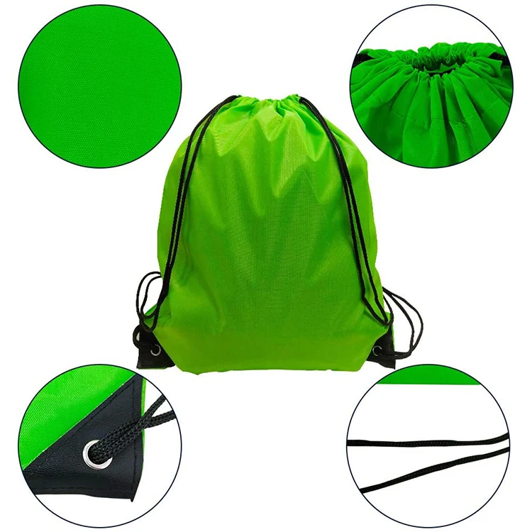 Custom Printed Full Color Durable Waterproof Polyester Drawsting Backpack